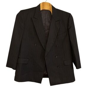 Yves Saint Laurent Pinstripe Black Suit Jacket size 40 pants waist‎ 36